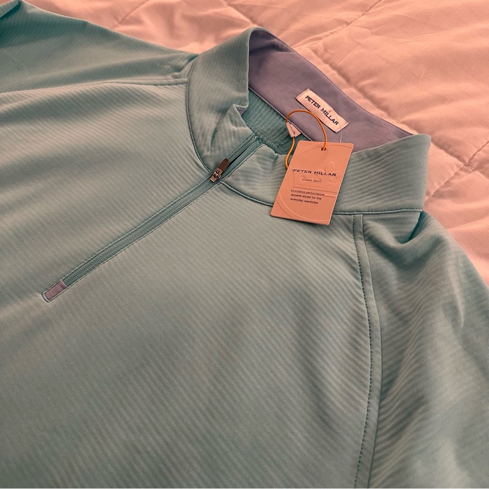 Peter Millar Beaumont Quarter-Zip Pullover | Blue | Men’s 2XL NEW - Picture 2 of 6